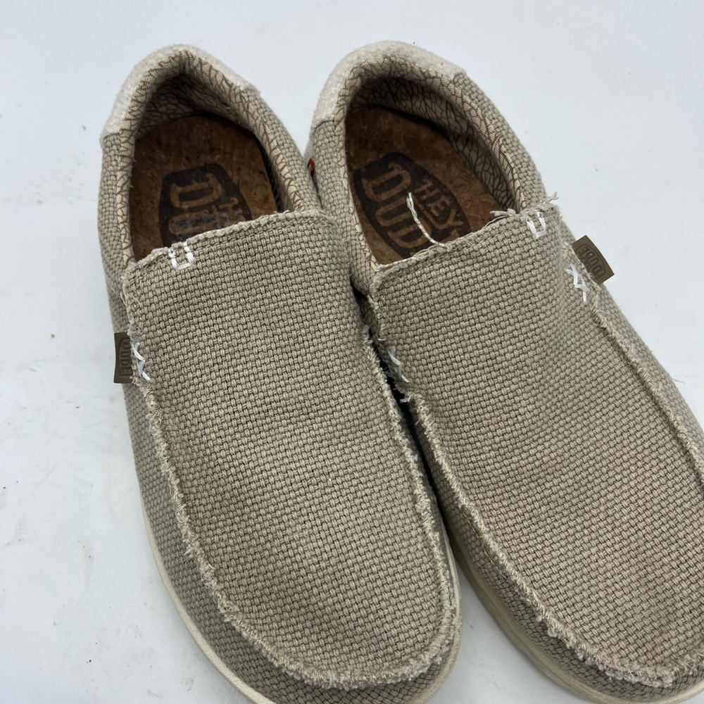 Hey Dude Mikka Braided Casual Slip-On Shoes - Tan men’s size 9, women’s 11